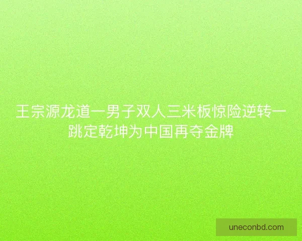王宗源龙道一男子双人三米板惊险逆转一跳定乾坤为中国再夺金牌