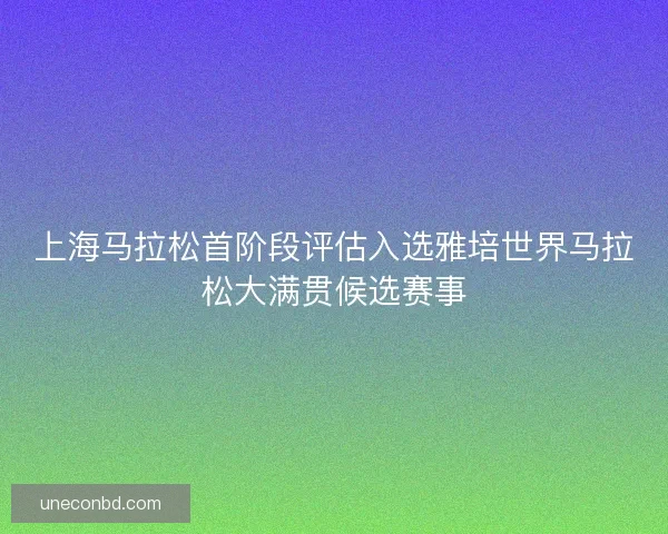 上海马拉松首阶段评估入选雅培世界马拉松大满贯候选赛事